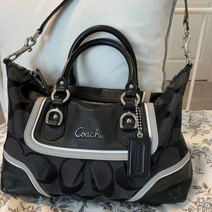 Coach Madison Sabrina Jacquard and Leather Satchel